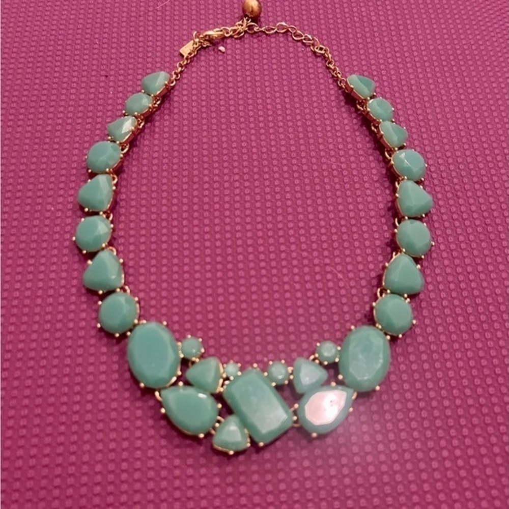 Kate Spade Stone Statement Necklace Green Turquoise. - Picture 2 of 6